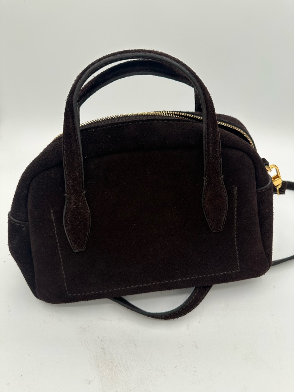 Madewell Women's The Medium Crossbody Bag Suade Brown Adjustable Strap